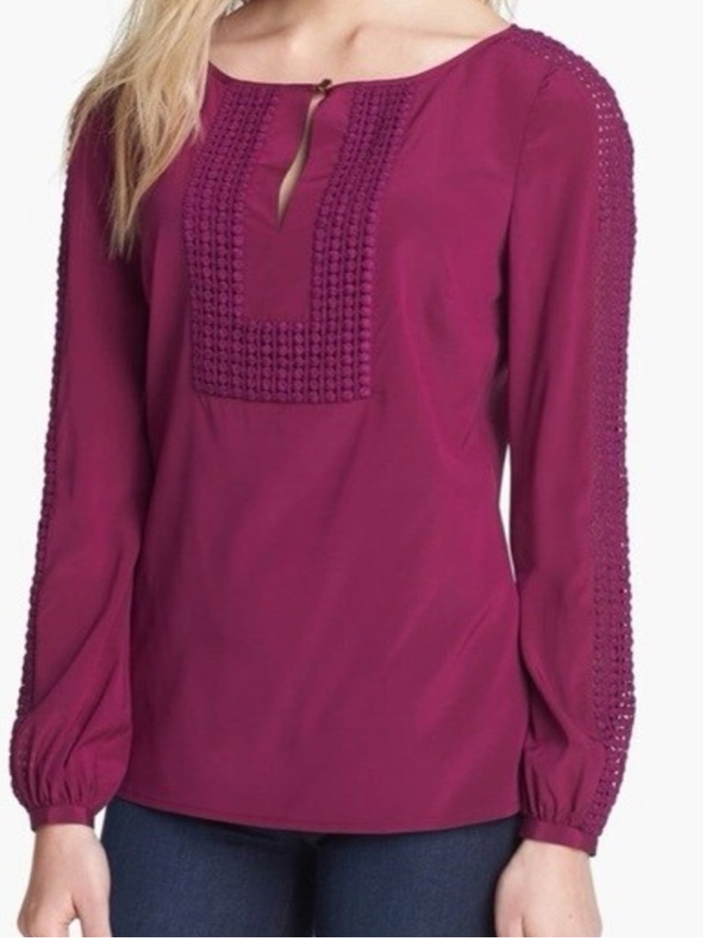Tory Burch Lillian Long-Sleeve Blouse Size 4